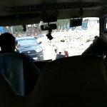 Road blocked by rubble